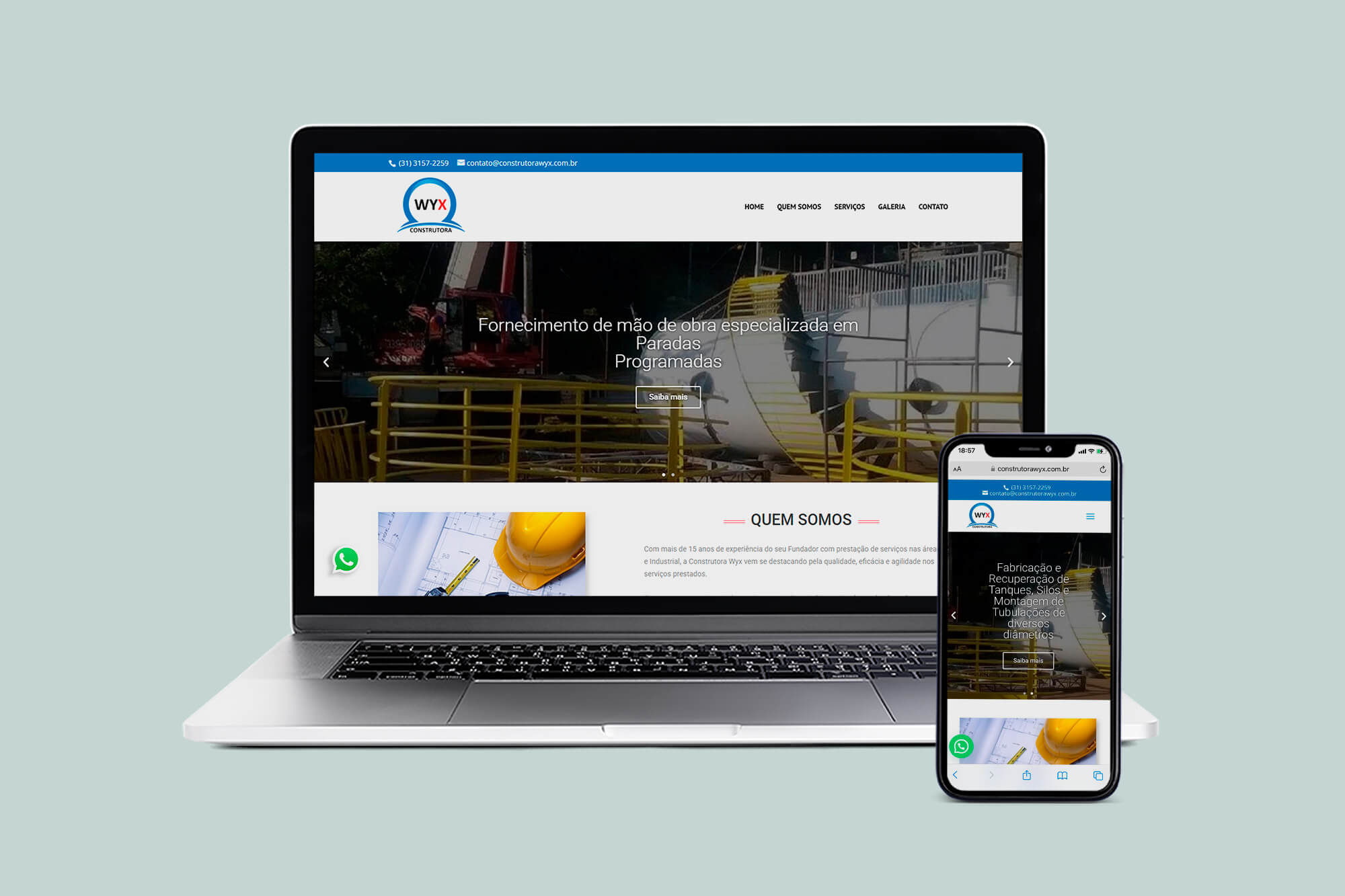 Site Institucional - Construtora Wyx